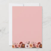Spaanse doop Blush Roze Bloemen Uitnodiging (Achterkant)