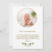 Spaanse Doop Dankkaart  Bedankkaart (Achterkant)