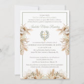 Spaanse doop eerste verjaardag pampagras kaart (Voorkant)