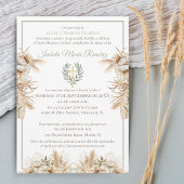 Spaanse doop eerste verjaardag pampagras kaart