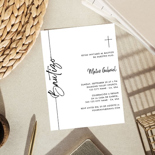 Spaanse doop invitaciones de bautizo Nino Nina Kaart