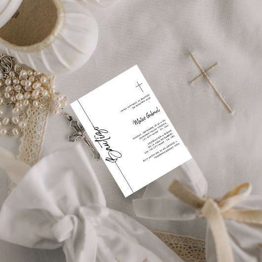 Spaanse doop invitaciones de bautizo Nino Nina Kaart
