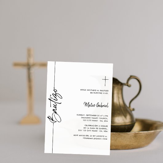 Spaanse doop invitaciones de bautizo Nino Nina Kaart