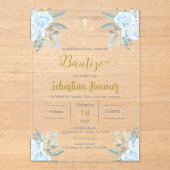 Spaanse doop jongen acryl uitnodigingen (Voorkant)