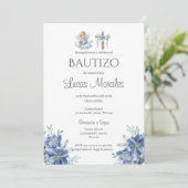 Spaanse Doop Jongen uitnodiging (Staand voorkant)