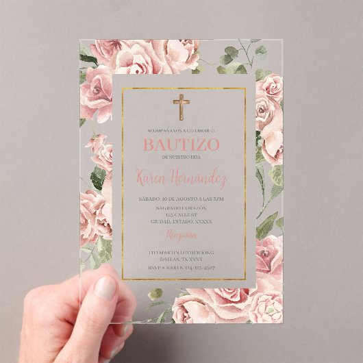 Spaanse doop meisje acryl uitnodigingen (Insitu (Draagbaar))