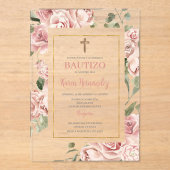 Spaanse doop meisje acryl uitnodigingen (Voorkant)