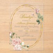 Spaanse doop meisje acryl uitnodigingen (Voorkant)