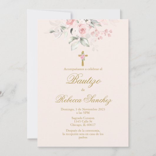 Spaanse doop meisje kaart (Voorkant)