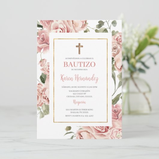 Spaanse doop meisje kaart (Staand voorkant)