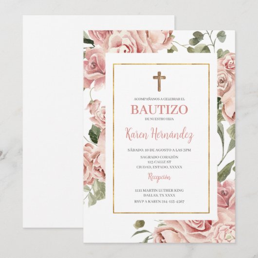 Spaanse doop meisje kaart (Voorkant / Achterkant)