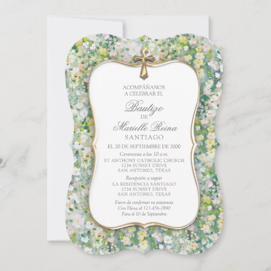 Spaanse doop meisjes uitnodiging (Voorkant)