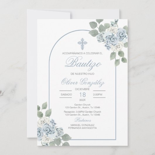 Spaanse doop voor baby jongen kaart (Voorkant)