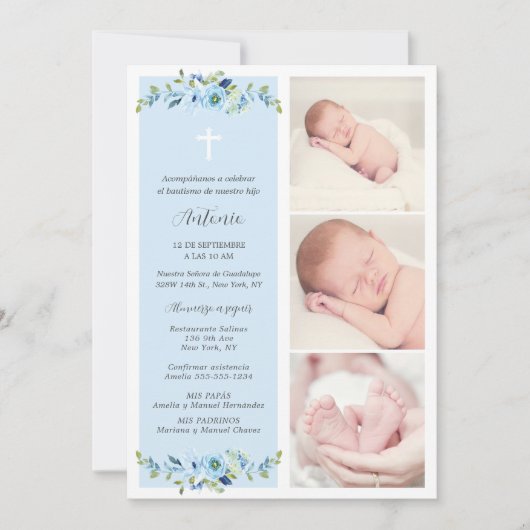 Spaanse doop voor jongen Bautizo para Niño Kaart (Voorkant)