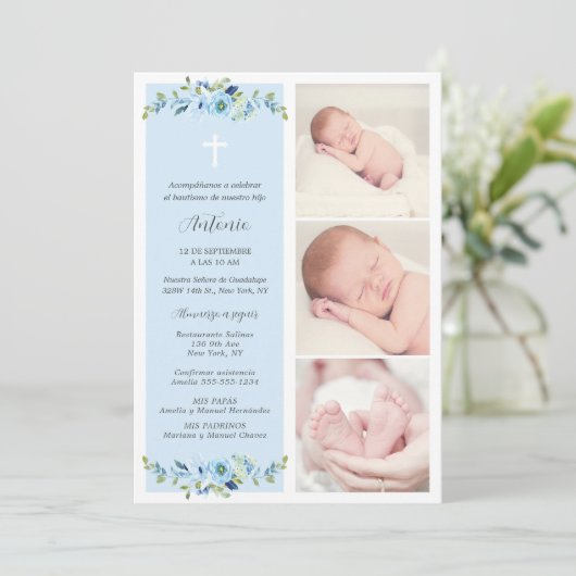 Spaanse doop voor jongen Bautizo para Niño Kaart (Staand voorkant)