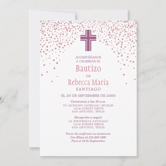 Spaanse doop voor meisjes kaart (Voorkant)