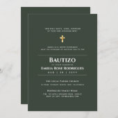 Spaanse Doopfeest Moderne Elegante Engelse Vertali Kaart (Voorkant / Achterkant)