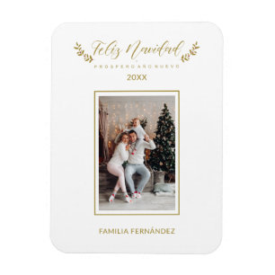 Spaanse Eenvoudige Elegant Chic-kerstfotoserie Magneet