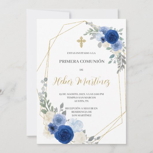 Spaanse Eerste Communie Boy uitnodiging (Voorkant)
