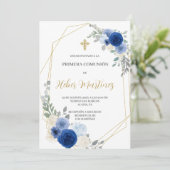 Spaanse Eerste Communie Boy uitnodiging (Staand voorkant)