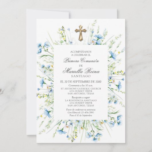 Spaanse eerste communie kaart (Voorkant)