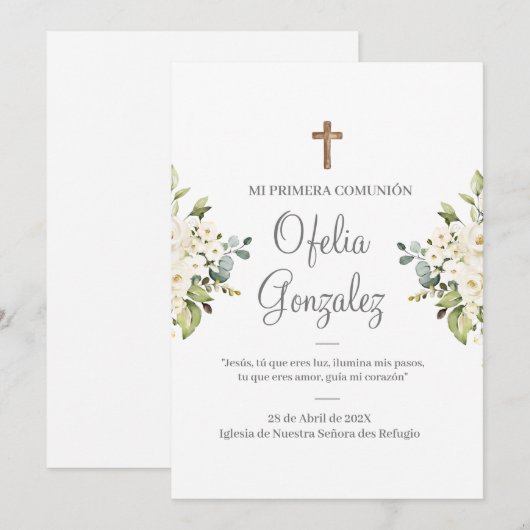 Spaanse eerste communie kaart (Voorkant / Achterkant)