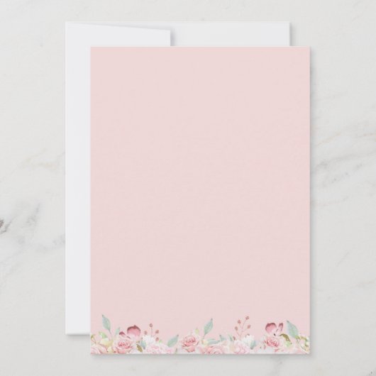 Spaanse Eerste Communie Roze en Mint Bloemen Kaart (Achterkant)