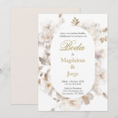 Spaanse Elegante bruiloft uitnodiging (Voorkant / Achterkant)