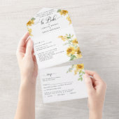 Spaanse elegante geelbruine bruinkoolplant RSVP All In One Uitnodiging (Afscheurbaar)