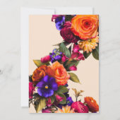 Spaanse Elegante Heldere Bloemen Crème 40ste Verja Kaart (Achterkant)