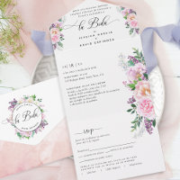 Spaanse elegante pastei Paarse bruiloft RSVP
