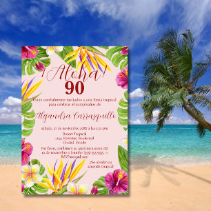 Spaanse Elegante Roze Aloha Hawaiaanse 90ste Verja Kaart