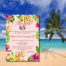 Spaanse Elegante Roze Aloha Kleurrijke 65e Verjaar
