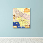 Spaanse en Mexicaanse Ranchos of Los Angeles Map Canvas Afdruk (Insitu (Houten vloer))