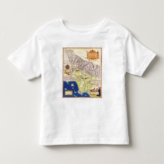 Spaanse en Mexicaanse Ranchos of Los Angeles Map Kinder Shirts (Voorkant)