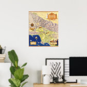 Spaanse en Mexicaanse Ranchos of Los Angeles Map Poster (Thuiskantoor)