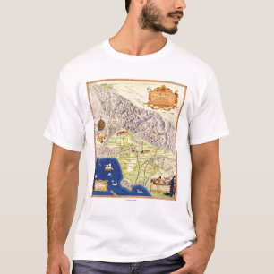 Spaanse en Mexicaanse Ranchos of Los Angeles Map T-shirt