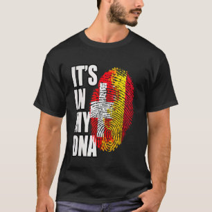 Spaanse en Zwitserse DNA-erfgoedvlag T-shirt
