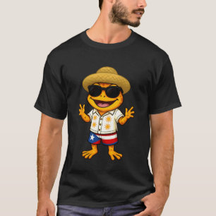Spaanse Erfenis Cool Coqui Kikker Puerto Rico Vlag T-shirt