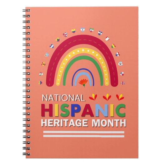 Spaanse Erfgoedmaand Boho Regenboog en Vlaggen Notitieboek (Voorkant)