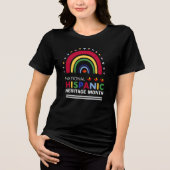Spaanse Erfgoedmaand Boho Regenboog en Vlaggen Tri-Blend Shirt (Voorkant)