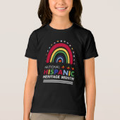 Spaanse Erfgoedmaand Boho Regenboog en Vlaggen Tri-Blend Shirt (Voorkant)