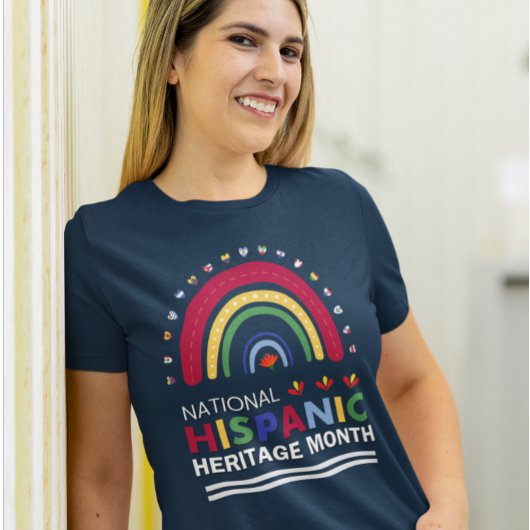 Spaanse Erfgoedmaand Boho Regenboog en Vlaggen Tri-Blend Shirt