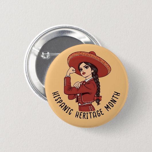 Spaanse Erfgoedmaand Mariachi Ronde Button 5,7 Cm (Voorkant /achterkant)
