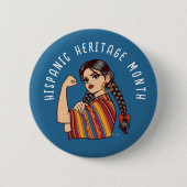 Spaanse Erfgoedmaand Sarape Ronde Button 5,7 Cm (Voorkant)
