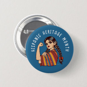 Spaanse Erfgoedmaand Sarape Ronde Button 5,7 Cm