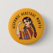 Spaanse Erfgoedmaand Sarape Ronde Button 5,7 Cm (Voorkant)