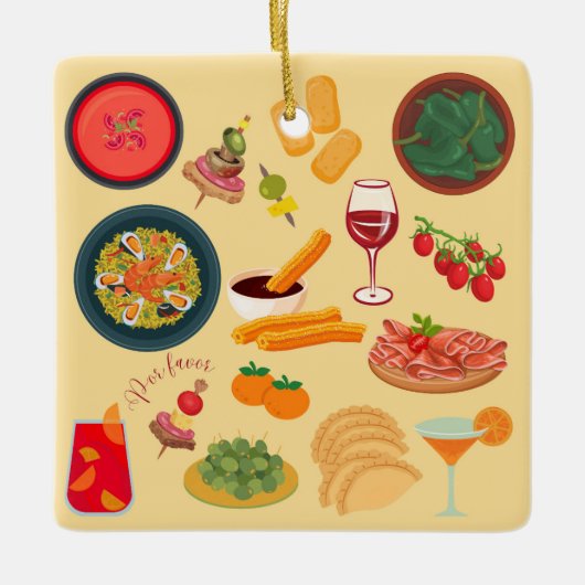 Spaanse eten keramisch ornament (Voorkant)