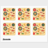 Spaanse eten vierkante sticker (Vel)