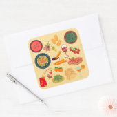 Spaanse eten vierkante sticker (Envelop)